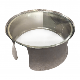 New Global Views Round Cuff Glass Coffee Table. Original Price: $1,350.00