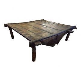 Unique Vintage Elephant Saddle Cocktail Table