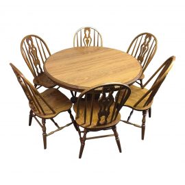 Hermitage House Oak Table + Six Chairs