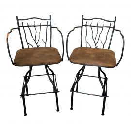 Pair of Artisan Home Swivel Barstools