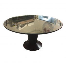 Contemporary Glass Top Pedestal Dining Table, Original Price: $2,000.00