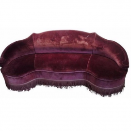 Michael Taylor Schiaparelli Luxurious Purple Serpentine Sofa