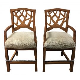 Pair of Martin Pierce Hedgerow Swivel Counter Height Stools