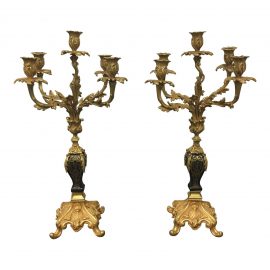 Pair of Napoleon III Third Quarter 19th Century Candelabras