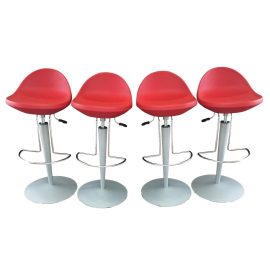 Set of Four Adjustable Bar Stools From Italy