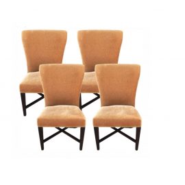 Set of Four Ironies Velvet Dining Chairs. Original Price: $3,200.00