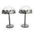 Pair of Jean Perzel White & Chrome Table Lamps From Paris. Original Price: $4,080.00
