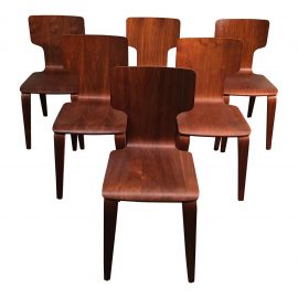 West Elm Stackable Bentwood Dining Chairs - Set of Six