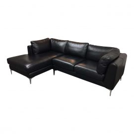 Design Within Reach Albert Black Leather Sectional Orig.Price: $6,130