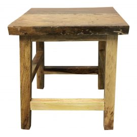 NEW Reclaimed Salvaged Wood Stool With Live Edge