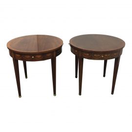 Baker Furniture Round Side Tables- A Pair