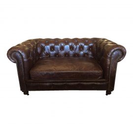 Restoration Hardware Kensington Leather Loveseat