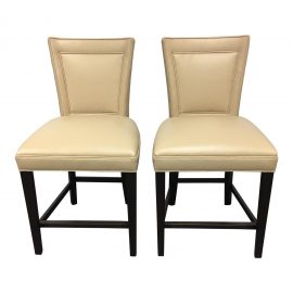 NEW Pair of Hickory Chair Flare Back Counter Stools. Original Price: $5,700.00