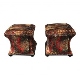 NEW Pair of Hickory Chair Charles Hassocks Ottomans. Original Price: $7,020.00