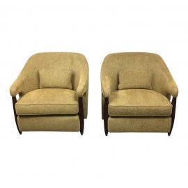 NEW Pair of Baker Furniture Hermano Armchairs. Original Price: $7,000.00