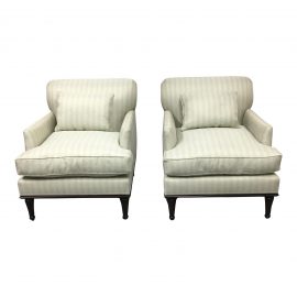 NEW Pair of New Fitzgerald Custom Armchairs. Original Price: $8,000.00