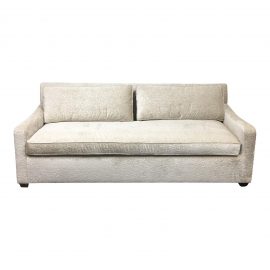 Fitzgerald of San Francisco Laser Cut Off White Velvet Sofa. Original Price: $10,000.00