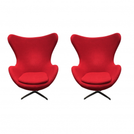 Pair of Style of Arne Jacobson Egg Chairs