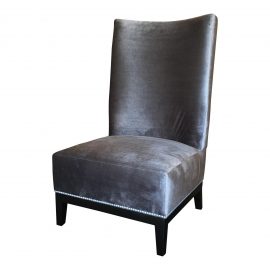 Custom Gray Velvet Side Chair