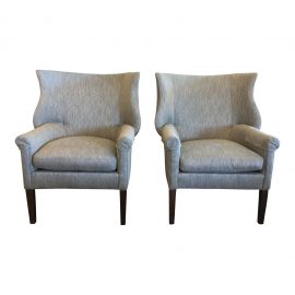 Sunrise Home Custom Wing Back Chairs - A Pair. Original Price: $4,200.00