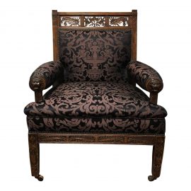 Antique 19th Century Renaissance Revival Walnut Armchair