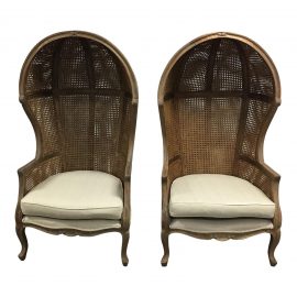 Canopy Caned Back Chairs - A Pair