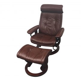 Ekornes Reclining Chair & Ottoman - A Pair