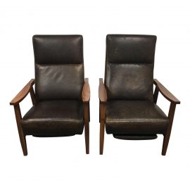 Pair of Crate & Barrel Greer Leather Recliners, Original Price: $4,398.00