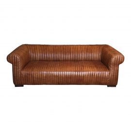 NEW Artsome Logan Sofa in Cognac Color Leather. Original Price: $5,200.00