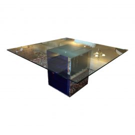Judd Glass + Polished Steel Dining Table by Buratti. Original Price: $5,154.00