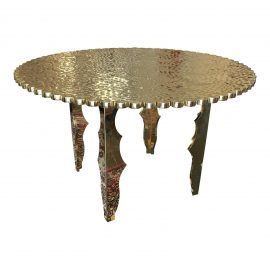Solid Brass Scalloped Center Table. Original Price: $12,000.00