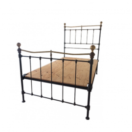 19th-Century English Victorian Iron and Brass Twin Bed