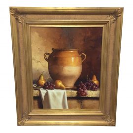 Custom Framed Giclee Print by Loran Speck "Confit Jar With Pears and Grapes", Original Price: $2,359.00