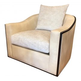 NEW Rene Cazares Caiden Wood Trim Swivel Chair. Original Price: $5,970.00