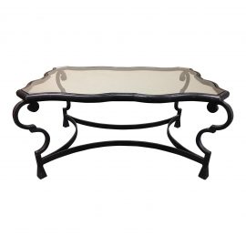 Cast Iron and Glass Sculptural Cocktail Table