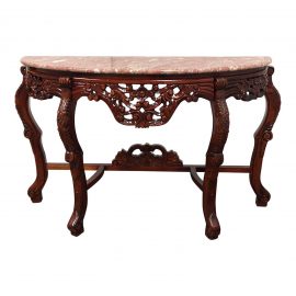 Marble Top Demilune Console