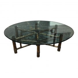 McGuire Bamboo & Glass Coffee Table
