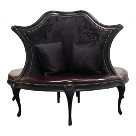Christoper Guy Circular Purple Cow Hide + Leather Settee. Original Price: $20,000