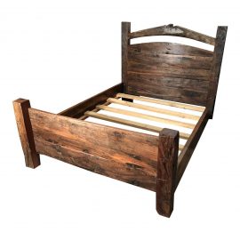 Reclaimed Wood Platform Bed, Queen Size, Africa