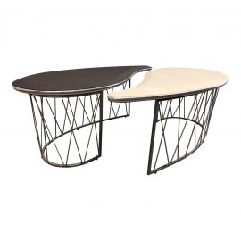 Michael Amini Yin Yang Cocktail Tables - A Pair. Original Price: $1,250