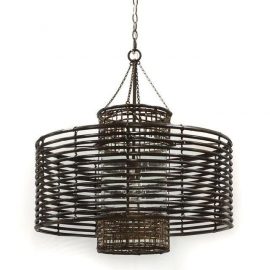 NEW Palecek Luna Rattan Pendant. Original Price: $1,648.30