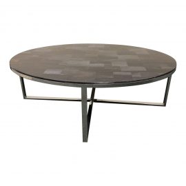 NEW Palecek Coffee Table Petrified Wood & Chrome. Original Price: $4,500.00