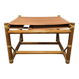 McGuire Oak & Leather Bench