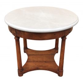 Wood & Stone Round Entry Table