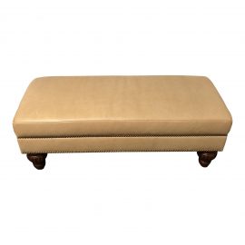 Custom Taupe Leather Bench