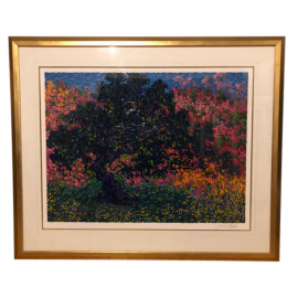 "Bougainvillea" Framed Serigraph