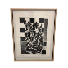 Limited Edition Black & White Lithograph by Chris Caburet 138/150
