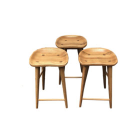 Organic Modernism Oak Stools - Set of 3. Original Price: $1,755.00
