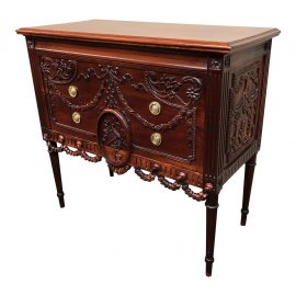 Vintage Hand Carved Mahogany Two Drawer Sideboard