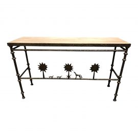 Tom Corbin Bronze & Travertine Console